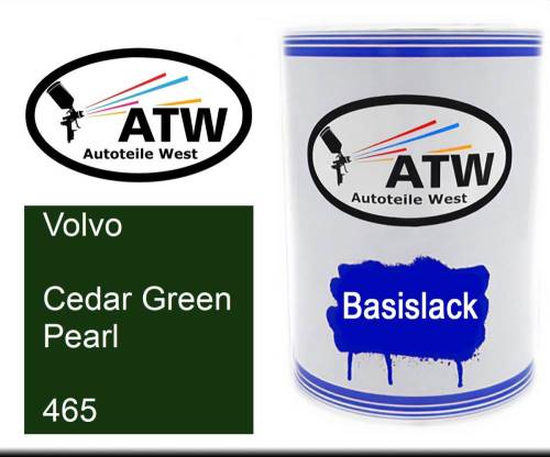 Volvo, Cedar Green Pearl, 465: 500ml Lackdose, von ATW Autoteile West.